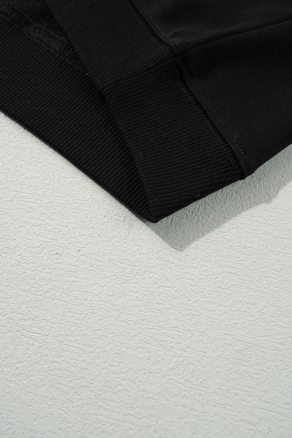 Black Rainbow Colorblock Striped Pullover Sweatshirt - Love Salve